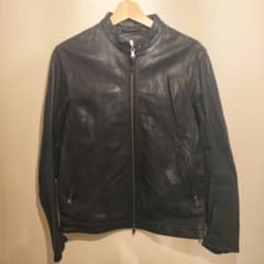 美品 Beauty&Youth シングルライダース M 本革 ネイビー 短丈 - メルカリ