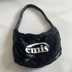 emis バッグ GLOSSY SHIRRING HOBO BAG