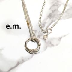 美品 e.m. イーエム ジルコニア リング トップ K18シルバー ネックレス 