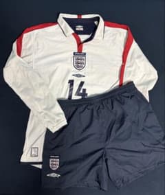 【Reon】UMBRO イングランド代表 長袖シャツ 14番 ショーツ UMBRO イングランド代表 長袖シャツ 14番 ショーツ セット おまけ付き