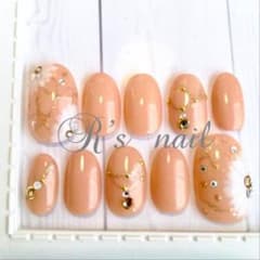 #17  フラワーアート♡ショートジェルネイル♡スワロフスキーのサムネイル