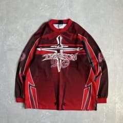 Reebok アレン・アイバーソン コラボ BMX モトクロスシャツ ロンt 赤
