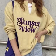 大人気完売品 新品しまむら×kaoruコラボVネックニット春カラー黄色イエローL