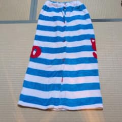 ふわふわラップタオル 青白 ストライプ