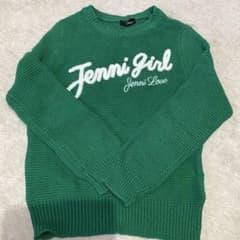 JENNI love ロゴ刺繍ニット グリーン 130cmのサムネイル