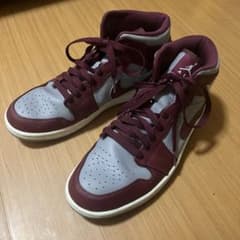 NIKE AIR JORDAN 1 MID バーガンディ グレーのサムネイル