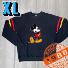 1986年USA製】ディズニー ミッキー スウェット ビンテージ 青パン XL 