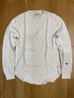 Champion ホワイト サーマル生地ロング Tシャツ Sサイズのサムネイル