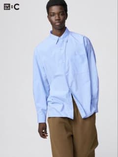 UNIQLO ブロードオーバーサイドシャツ 61 BLUE Lサイズのサムネイル