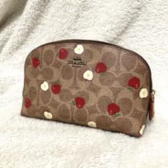 coach   コーチ　レザー　ポーチ　コスメケース　シグネチャー　リンゴのサムネイル