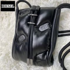極美品 DIESEL ディーゼル コーテッドパファーナイロン バケット 黒 