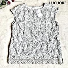 LUCUORE花柄レース フレンチスリーブブラウス グレー 3L ☆タグ付きのサムネイル