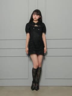 BUBBLES ギャザーパーカーワンピース 黒 ブラック - メルカリ