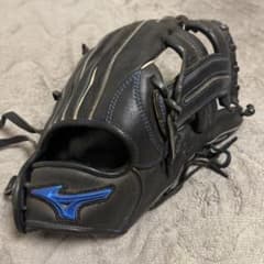 MIZUNO 軟式野球用グローブ ブラック ブルーのサムネイル