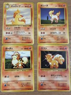 ポケカ 旧裏 ブースター サンダース ギャロップ リザード ロコン ポニータ 旧裏】炎ポケモンセット ロコン ガーディ ポニータ ギャロップ