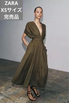 ZARA ピンタック入りミディワンピース ZW COLLECTION Sサイズ ZARAザラ ピンタック入りミディワンピース ZW COLLECTION XS