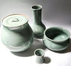 期間特価　茶道具 皆具 高麗青磁雲鶴文 人間国宝 柳海剛 大徳寺 養徳院 東嶽箱 期間特価 茶道具 皆具 高麗青磁雲鶴文 人間国宝 柳海剛 大徳寺 養徳院