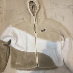 PUMA ボアジャケット ベージュ ホワイト Lのサムネイル