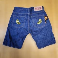 A BATHING APE デニムショートパンツ バナナ刺繍のサムネイル