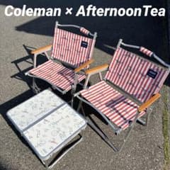 Coleman AfternoonTea コラボ　折りたたみチェア2脚　テーブル Coleman AfternoonTea コラボ 折りたたみチェア2脚 テーブル - メルカリ