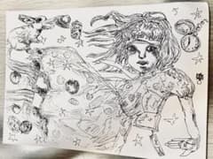不思議の国のアリス イラスト 手書きペン画 アートのサムネイル