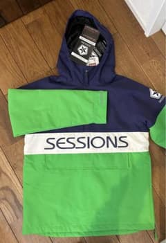 SESSION 子ども用 フード付きジャケット ネイビー/グリーンのサムネイル