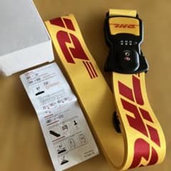 【新品】　ロック付　スーツケースベルト　黄色　バンド　目印　防犯　旅行 出張のサムネイル