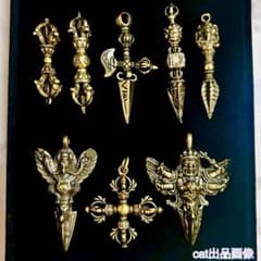 チベット密教法具 五鈷杵 バジュラ カツマ 独鈷杵 カルタリ プルパ