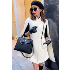 Sheller シェリエ レディー ウール ケープ コート - メルカリ