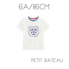 【ラスト1点】プチバトー　サッカープリントTシャツ　6歳のサムネイル