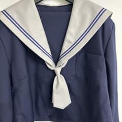 セーラー服 上着 紺色 グレー襟 2本ラインＬサイズのサムネイル