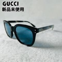 GUCCI グッチ サングラス スクエア型 ブルー ブラック グレーホーン 