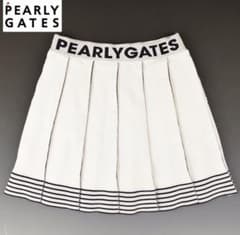 新品・未使用】PEARLY GATES ホワイト ワッフル生地プリーツスカート