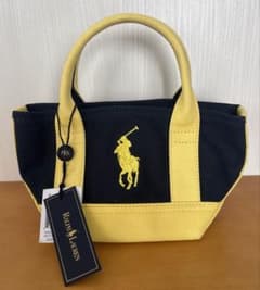 新品＊タグ付きRalph Lauren ミニトートバック ネイビー✕イエロー 