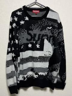 supreme ニットセーター　ブラック　サイズL デジタルフラッグセーターのサムネイル