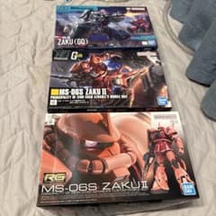 HG 1/144 MS-06 ZAKU2未組立他2点、計3点セットのサムネイル