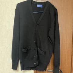 黒 ボタン付き制服スクールカーディガンのサムネイル