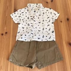 くじら柄シャツとキュロットセット　90センチのサムネイル