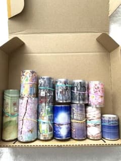 海外マステ　大量　まとめ売り　新品　中古品　PET　和紙　72点 断捨離 海外マステまとめ売り マスキングテープ 12本➕おまけ未開封