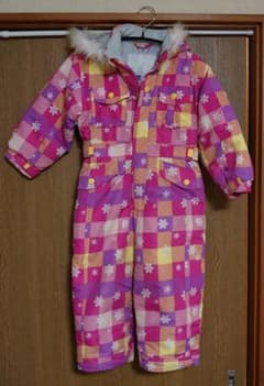 子供用スキーウェア 100サイズ ピンク系チェックのサムネイル