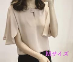【春夏】フレア袖 トップス シフォンブラウス Mサイズのサムネイル