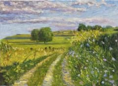 田園風景 F4 油彩画 風景画 絵画 - メルカリ