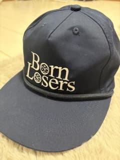 タトゥースタジオヤマダ Born Losers 刺繍ロゴ キャップ ネイビーのサムネイル