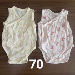 ユニクロ　ベビー肌着 ノースリーブ ロンパース 2枚セット