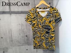 ドレスキャンプ バロック ゼブラ 総柄 Vネック ストレッチ TシャツS