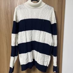 VANQUISHタートルネック ニット セーター ボーダーのサムネイル