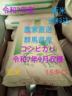 R7年産 新米 群馬県産 コシヒカリ 15キロ 玄米 送料込 15kg ② - メルカリ