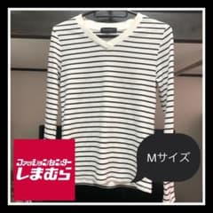 【しまむら】【hudson honey】【M】カットソー長袖　白に黒のボーダーのサムネイル