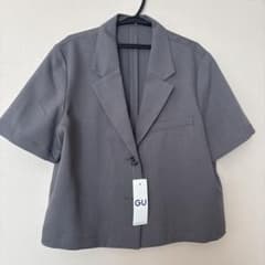 GU ハーフスリーブ クロップドジャケット グレー Lのサムネイル