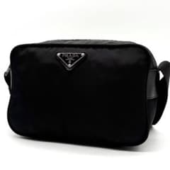 美品✨プラダ ショルダーバッグ ナイロン レザー 三角ロゴ 白タグ 近年 
